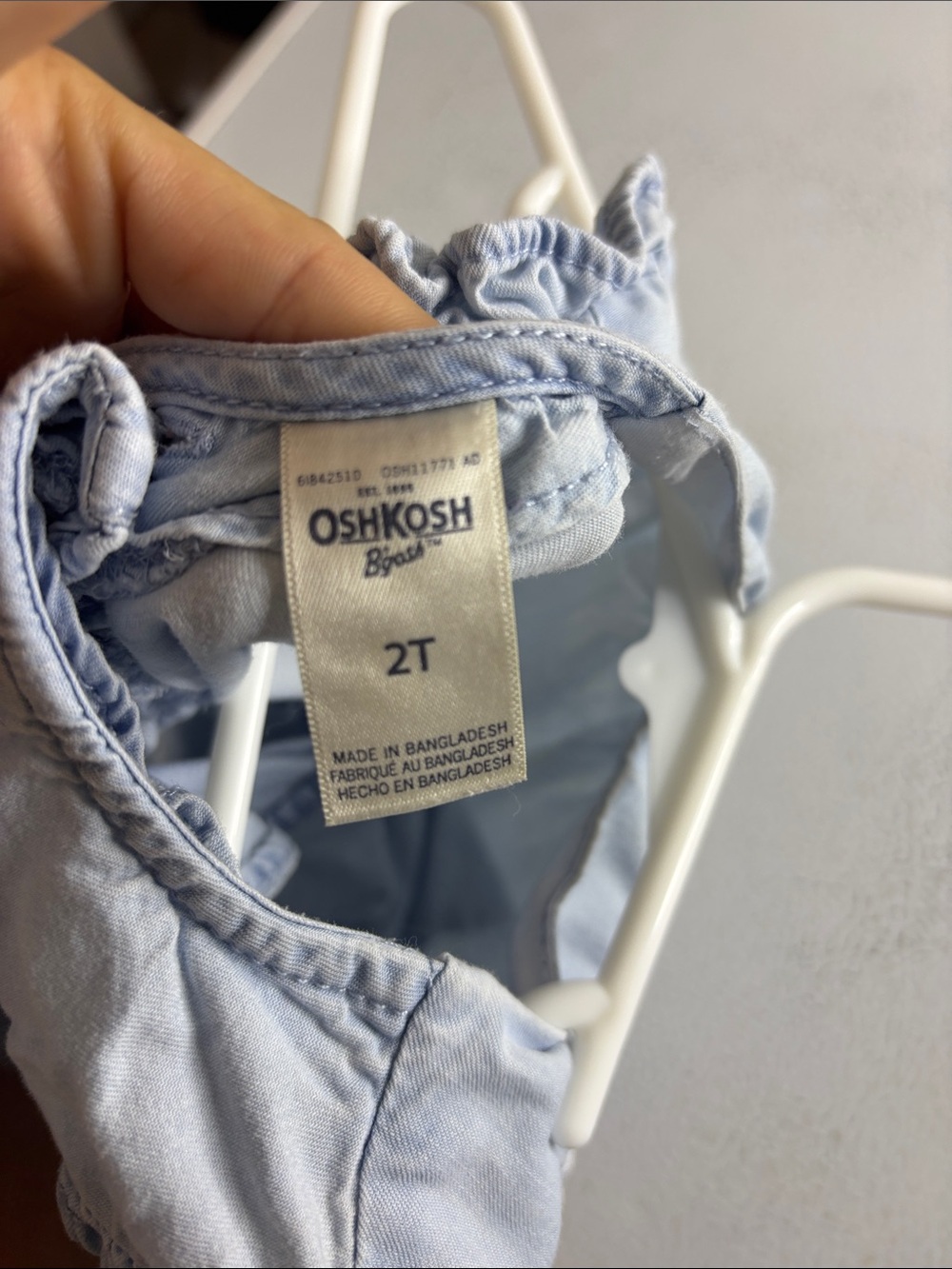 515 - Light Blue Ruffle Baby Top - Picture 3 of 3
